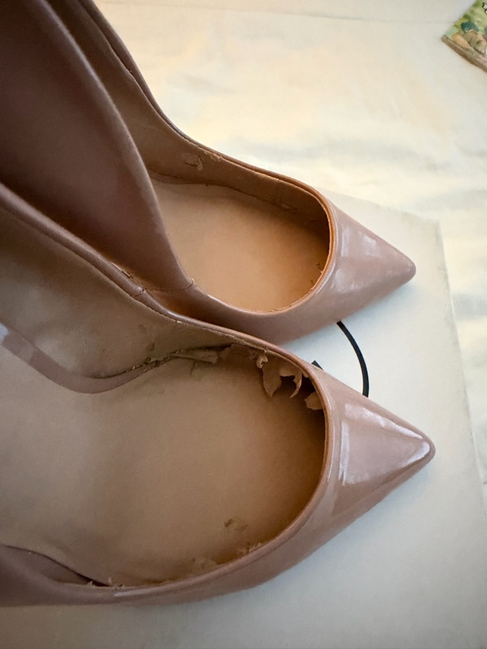 Steve Madden Nude Patent Pointed-Toe Stiletto Pumps flawed inside - Picture 4 of 7